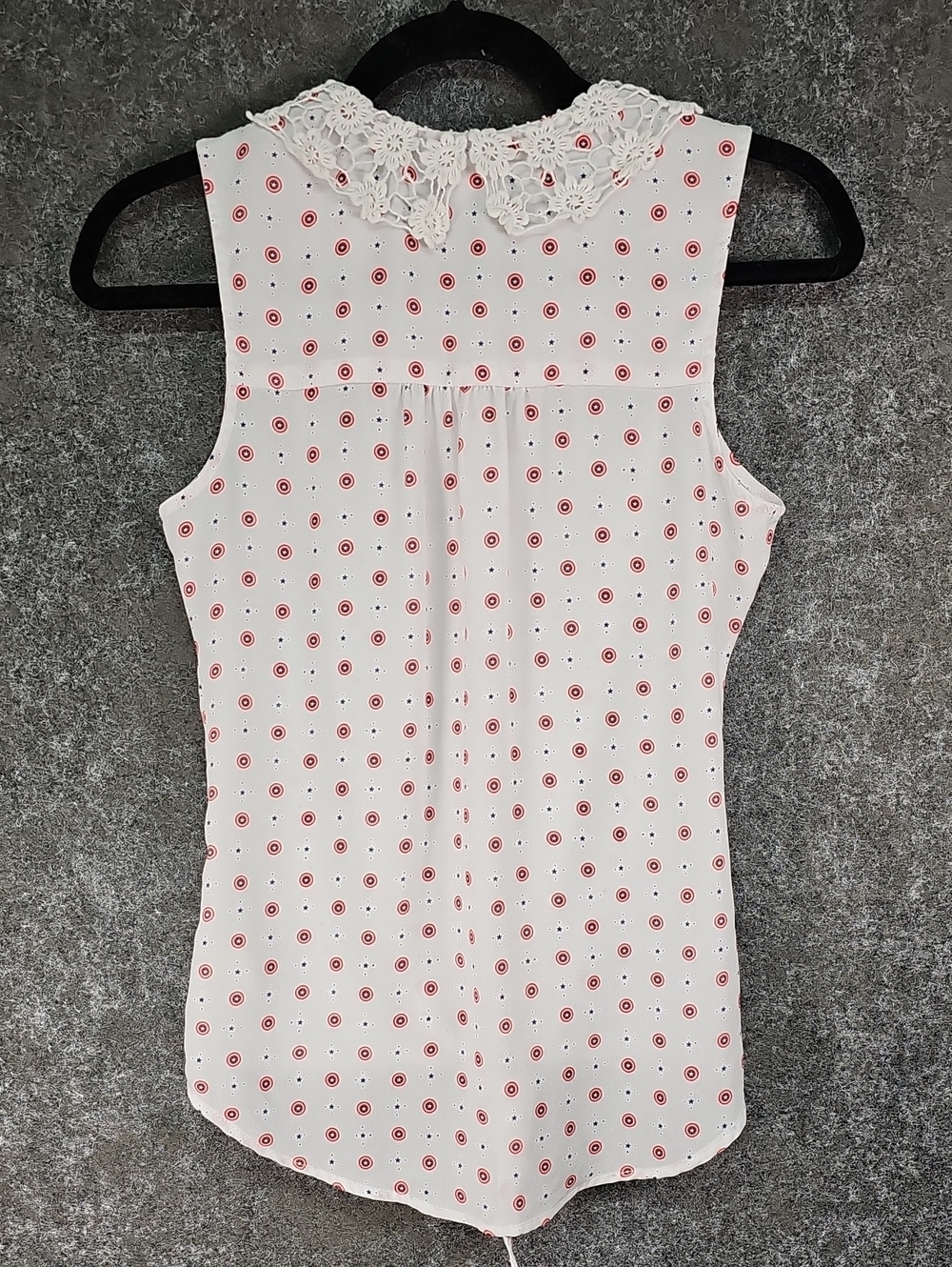 MARVEL by Her Universe, Captain America Sleeveless Blouse, White, Size Small - Picture 4 of 8